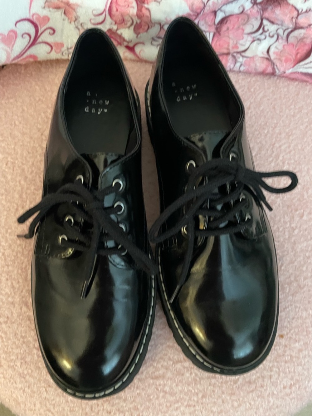 NWOT Classic Black Lace-Up Women’s Shoes